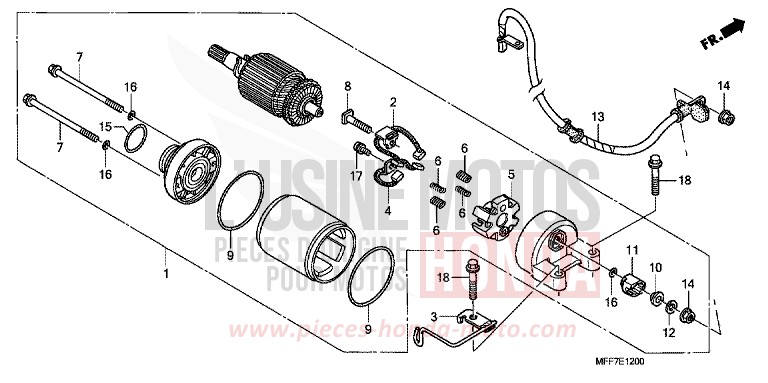 MOTEUR DE DEMARRAGE de TRANSALP ABS BARLEY YELLOW METALLIC (Y199) de 2008
